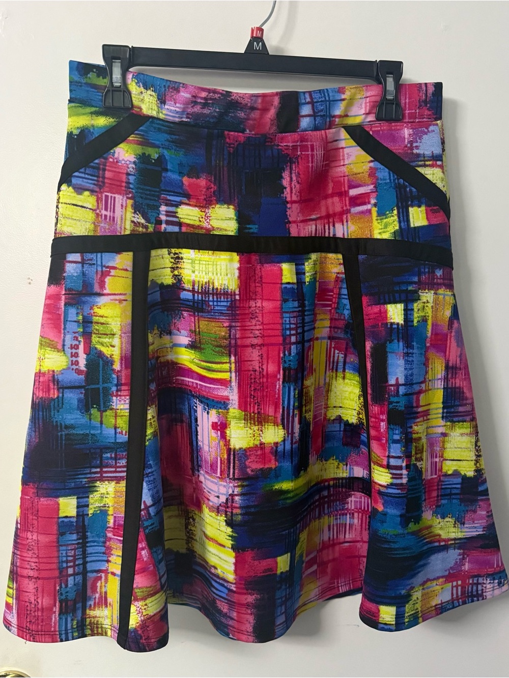 NY Collection A-Line Skirt - Pink, Blue, Yellow, Black